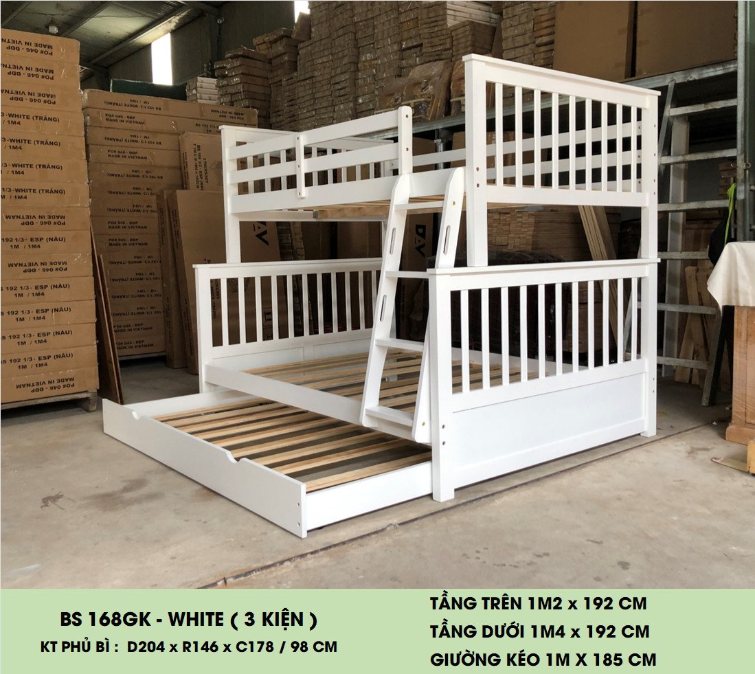 Giường tầng BS 168GK - WHITE